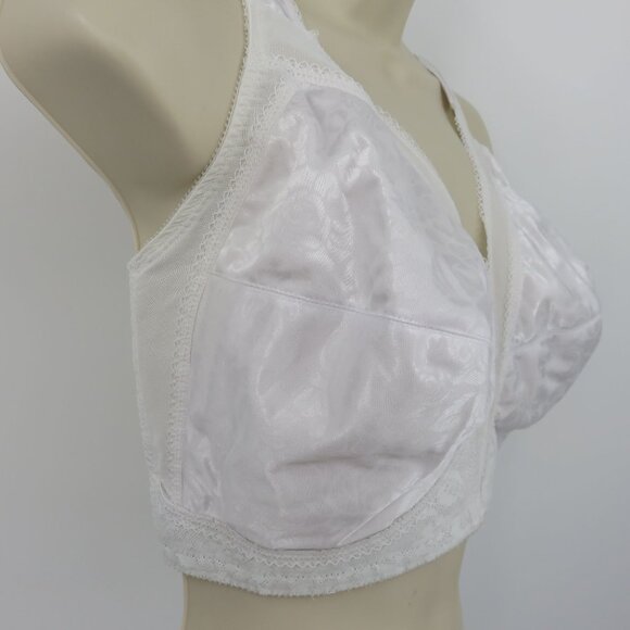 Playtex 46D Bra White 18 Hour Ultimate Shoulder Comfort Smoothing 4693 Wireless - Picture 2 of 16
